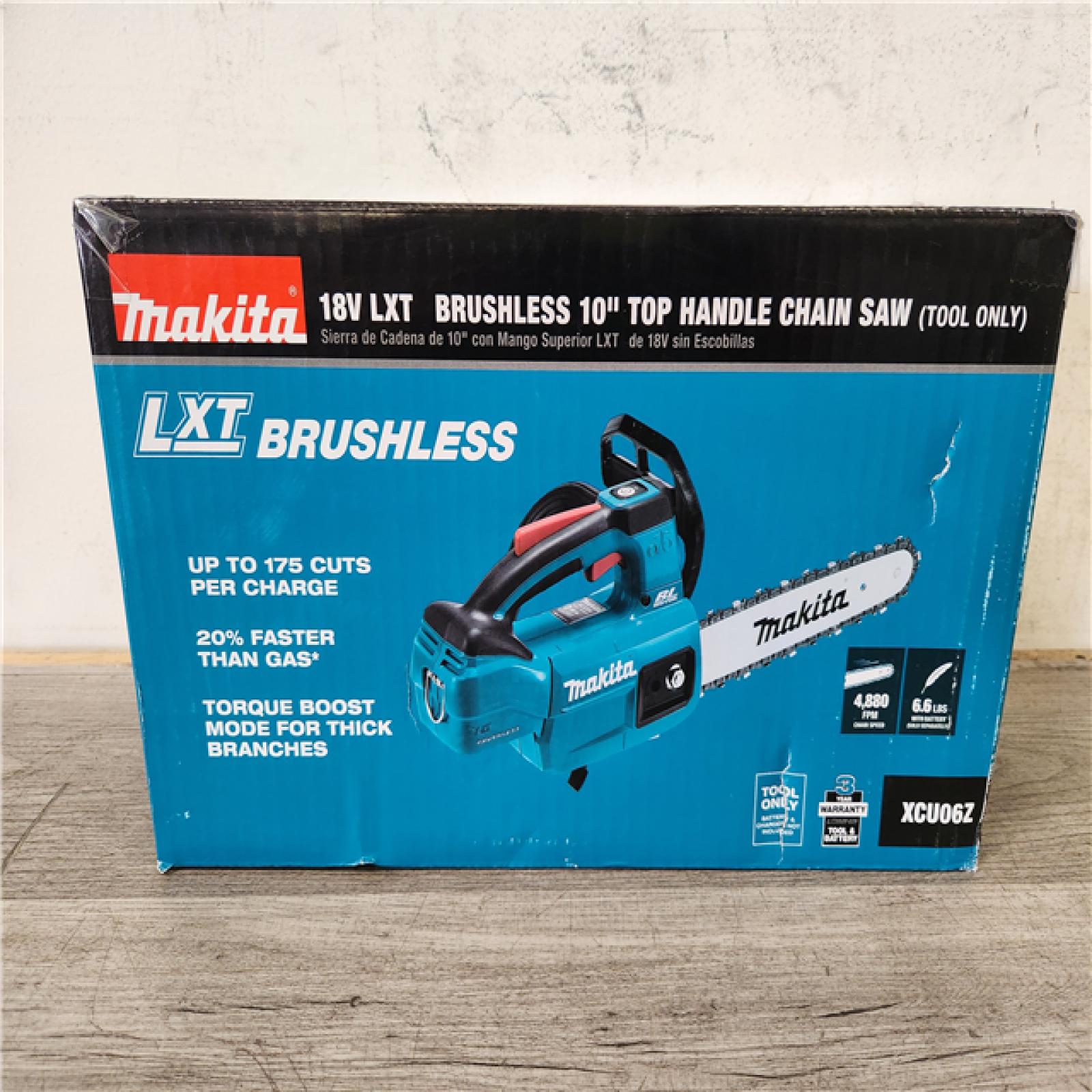 Phoenix Location NEW Makita LXT 10 in. 18V Lithium-Ion Brushless Battery Top Handle Chain Saw (Tool-Only)