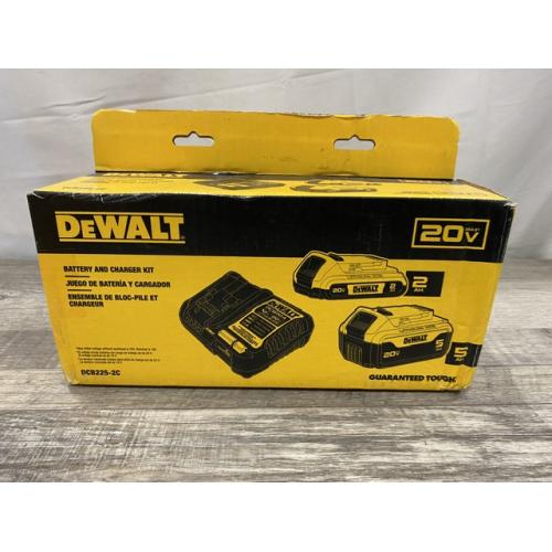NEW - DEWALT 20V MAX Lithium-Ion Battery Kit with 5.0Ah and 2.0Ah Battery and Charger