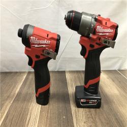 AS-IS Milwaukee FUEL 12-Volt Lithium-Ion Brushless Cordless Hammer Drill and Impact Driver Combo Kit