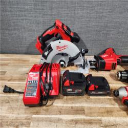 HOUSTON LOCATION - AS - IS Milwaukee 4 Tool Combo Kit W/ (2) Battery & Charger
