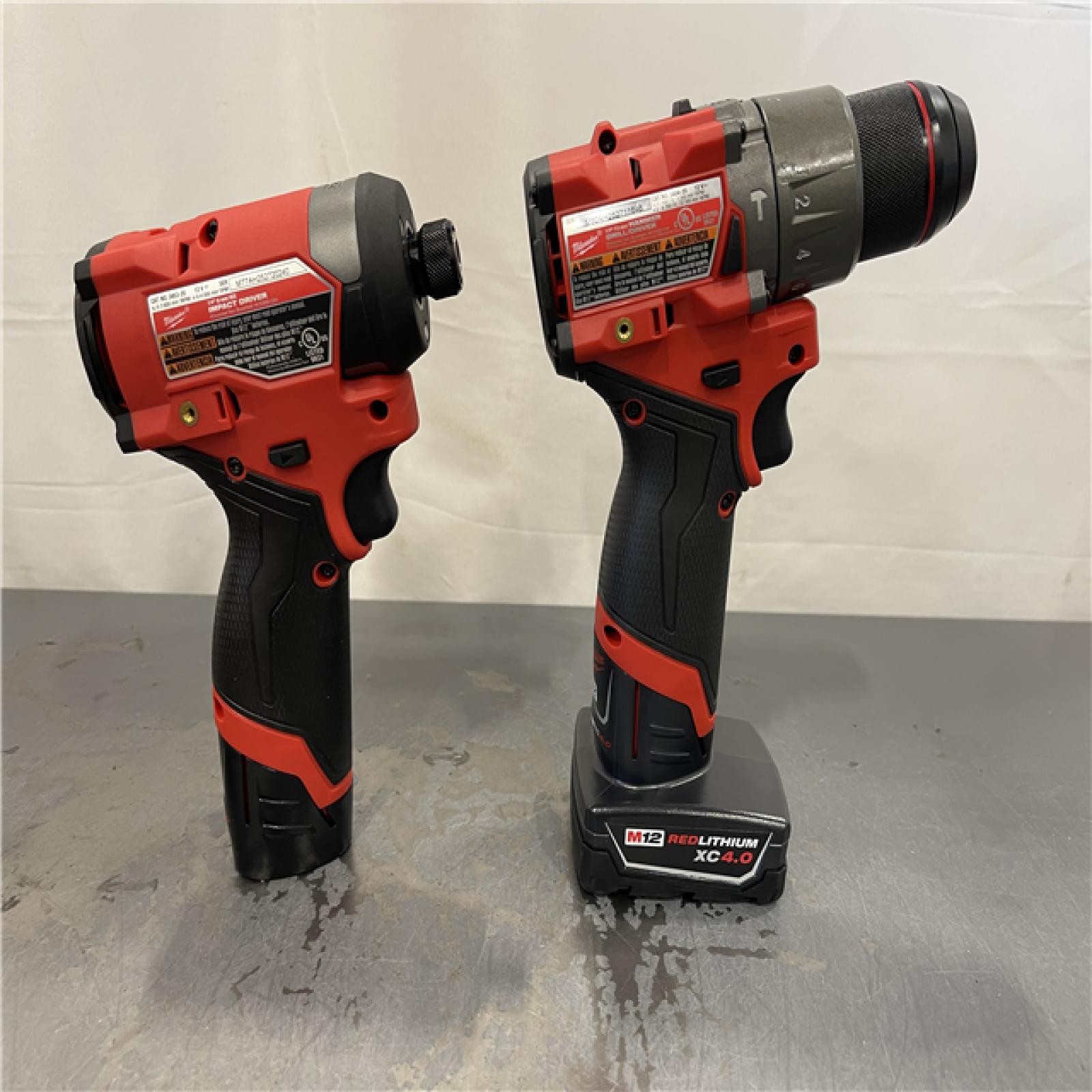 AS-IS - Milwaukee M12 FUEL 12-Volt Lithium-Ion Brushless Cordless Hammer Drill and Impact Driver Combo Kit