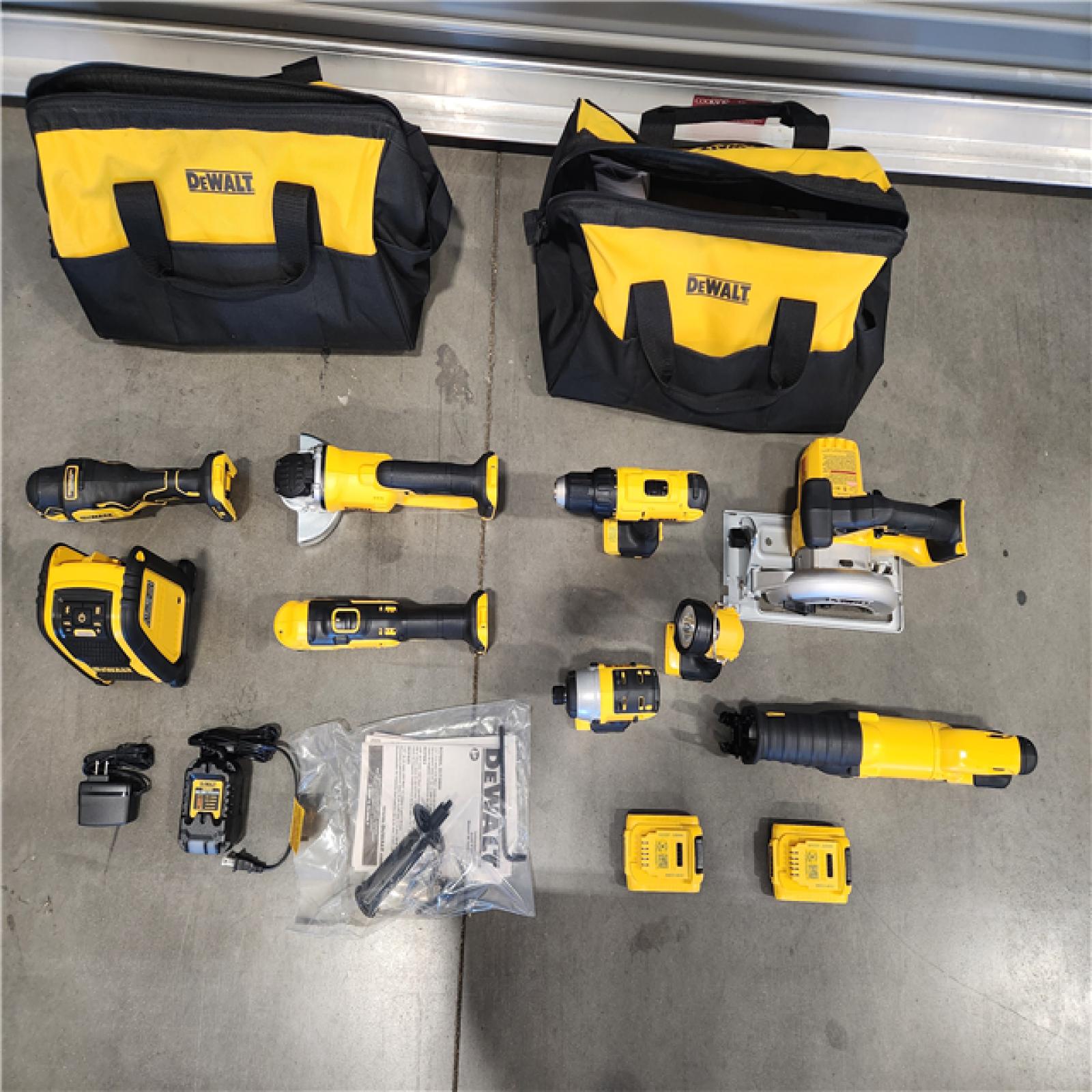 AS-IS- DEWALT 20V MAX Lithium-Ion Cordless 9-Tool Combo Kit