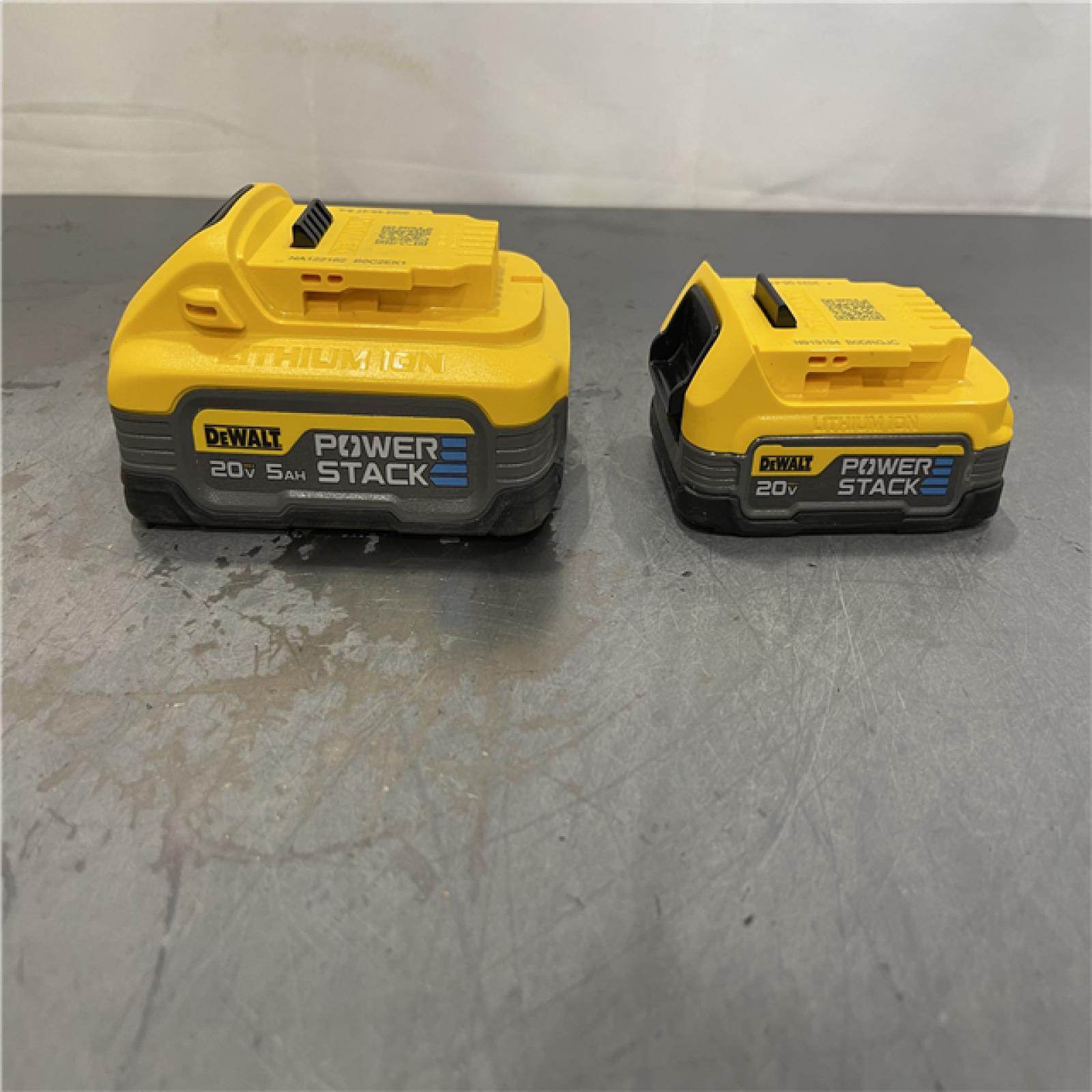AS-IS - DeWalt 20V MAX POWERSTACK Lithium-Ion 1.7Ah and 5Ah Battery and Charger Starter Kit