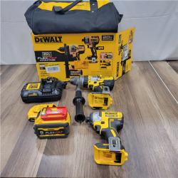 AS-IS DEWALT 20V MAX Cordless Brushless Hammer Drill/Driver 2 Tool Combo Kit with FLEXVOLT ADVANTAGE