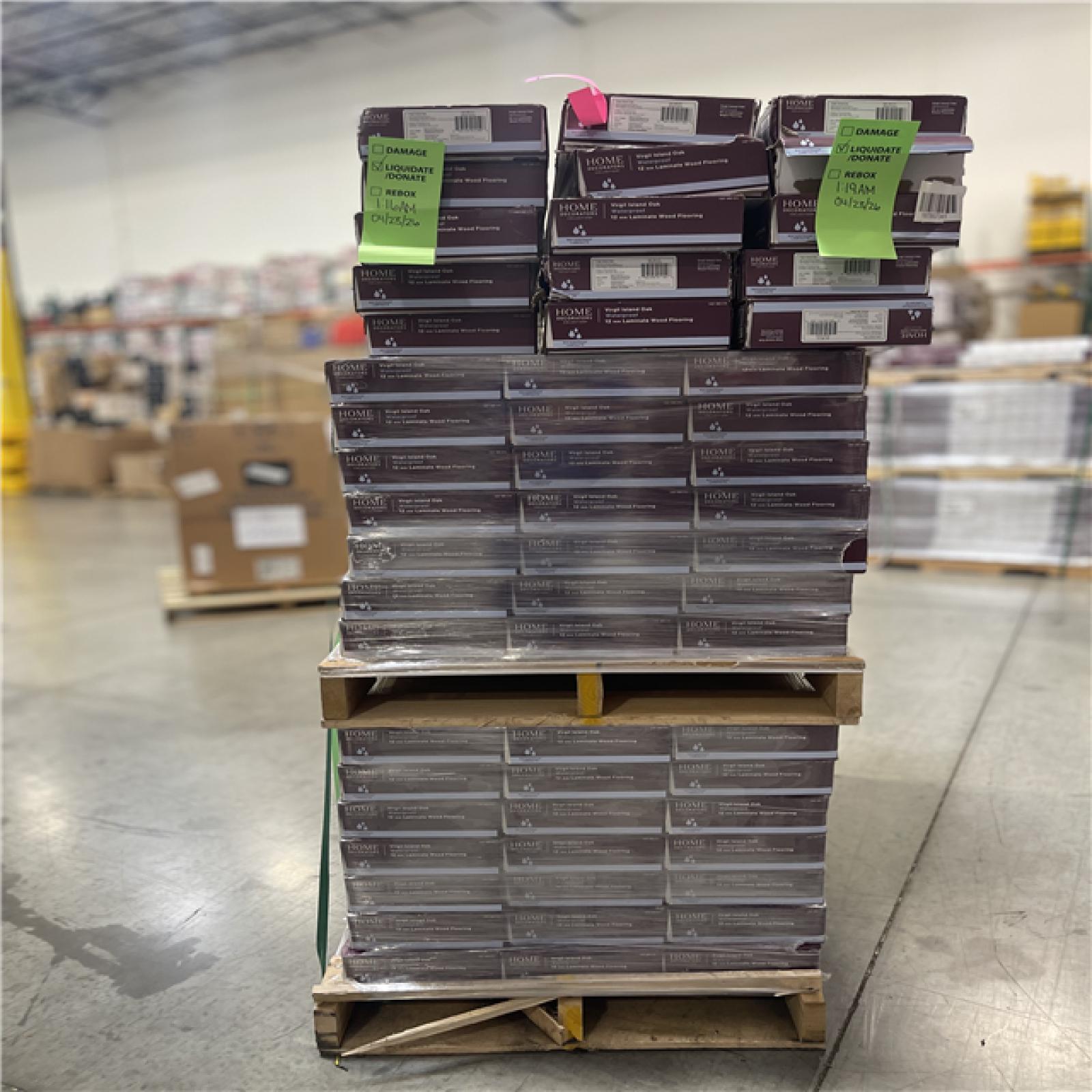 DALLAS LOCATION- Home Decorators Collection Virgil Island Oak 12 mm T x 8 in. W Waterproof Laminate Wood Flooring (15.9 sqft/case) PALLET (57 cases)