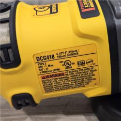 AS-IS DEWALT 60V MAX Cordless 4.5 in. to 6 in. Small Angle Grinder (Tool Only)