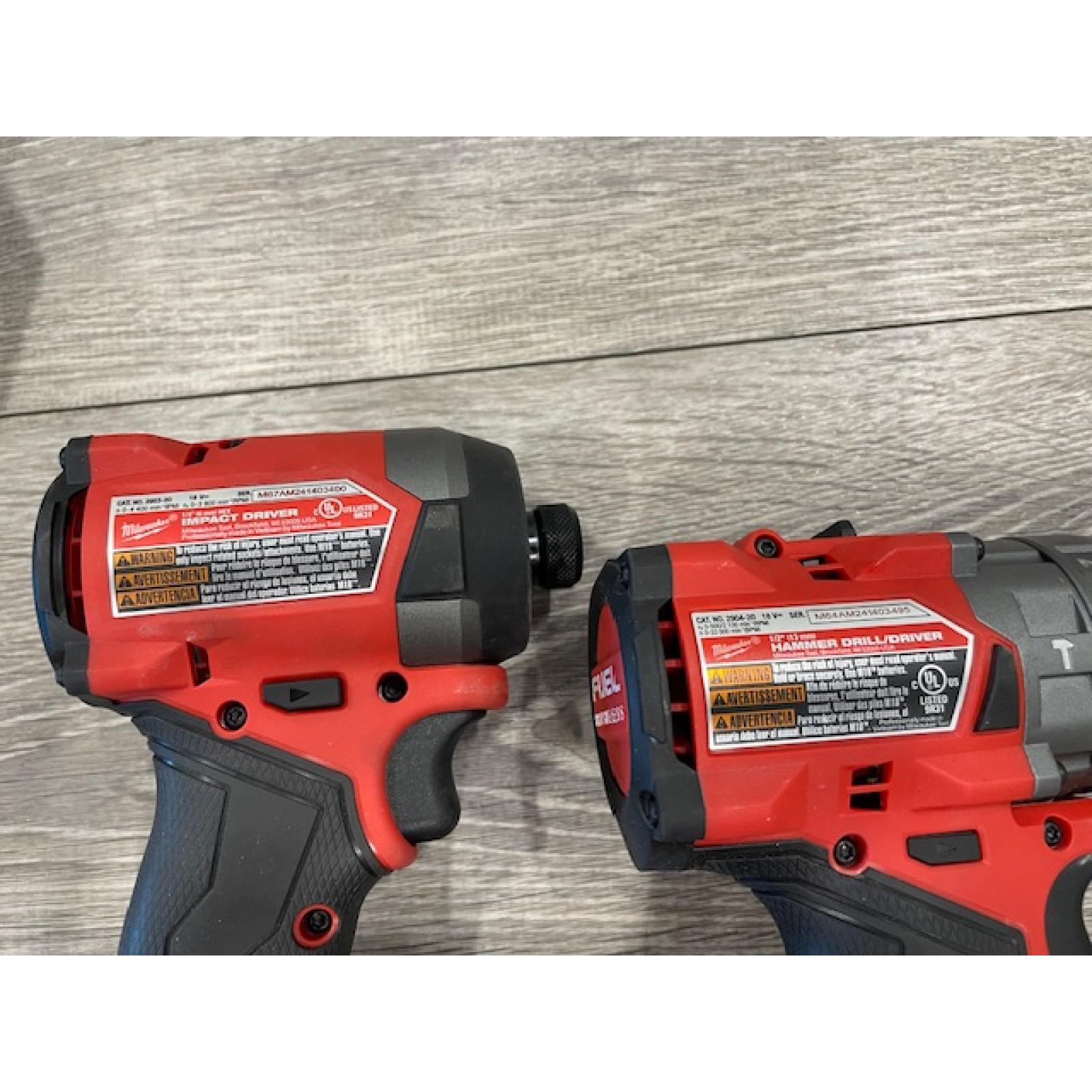 AS-IS Milwaukee FUEL 18V Lithium-Ion Brushless Cordless Hammer Drill and Impact Driver Combo Kit
