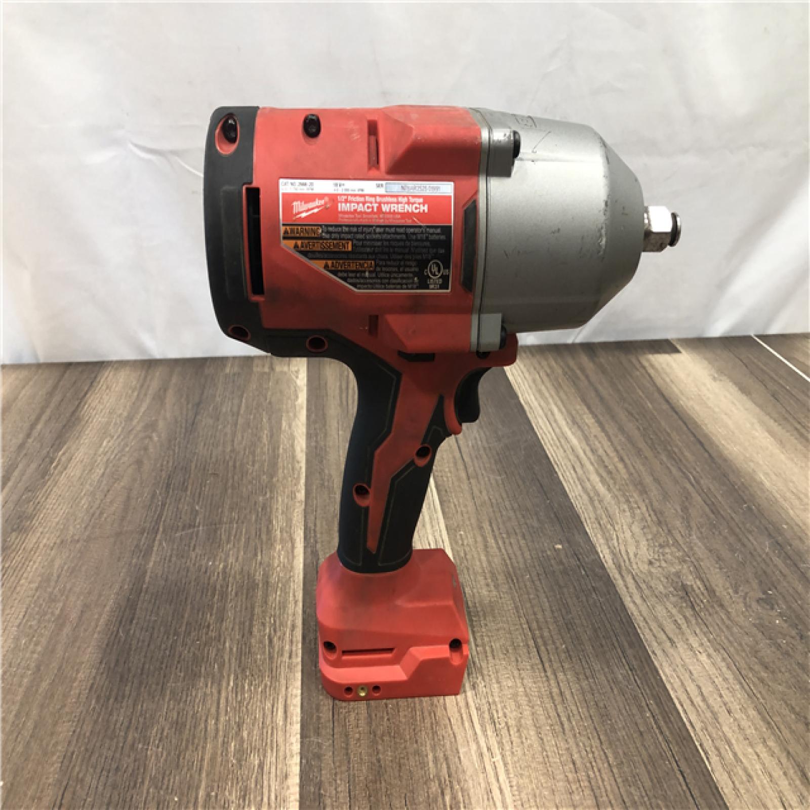 AS-IS Milwaukee 18-Volt Lithium-Ion Brushless 1/2 in. High Torque Impact Wrench with Friction Ring (Tool-Only)