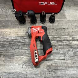 AS-IS Milwaukee FUEL 12V Lithium-Ion Brushless Cordless 4-in-1 Installation 3/8 in. Drill Driver with 4 Tool Head (Tool-Only)