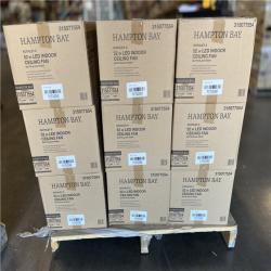 DALLAS LOCATION -  Hampton Bay Rothley II 52 in. Indoor LED Matte Black Ceiling Fan with Light Kit PALLET -(18 UNITS)