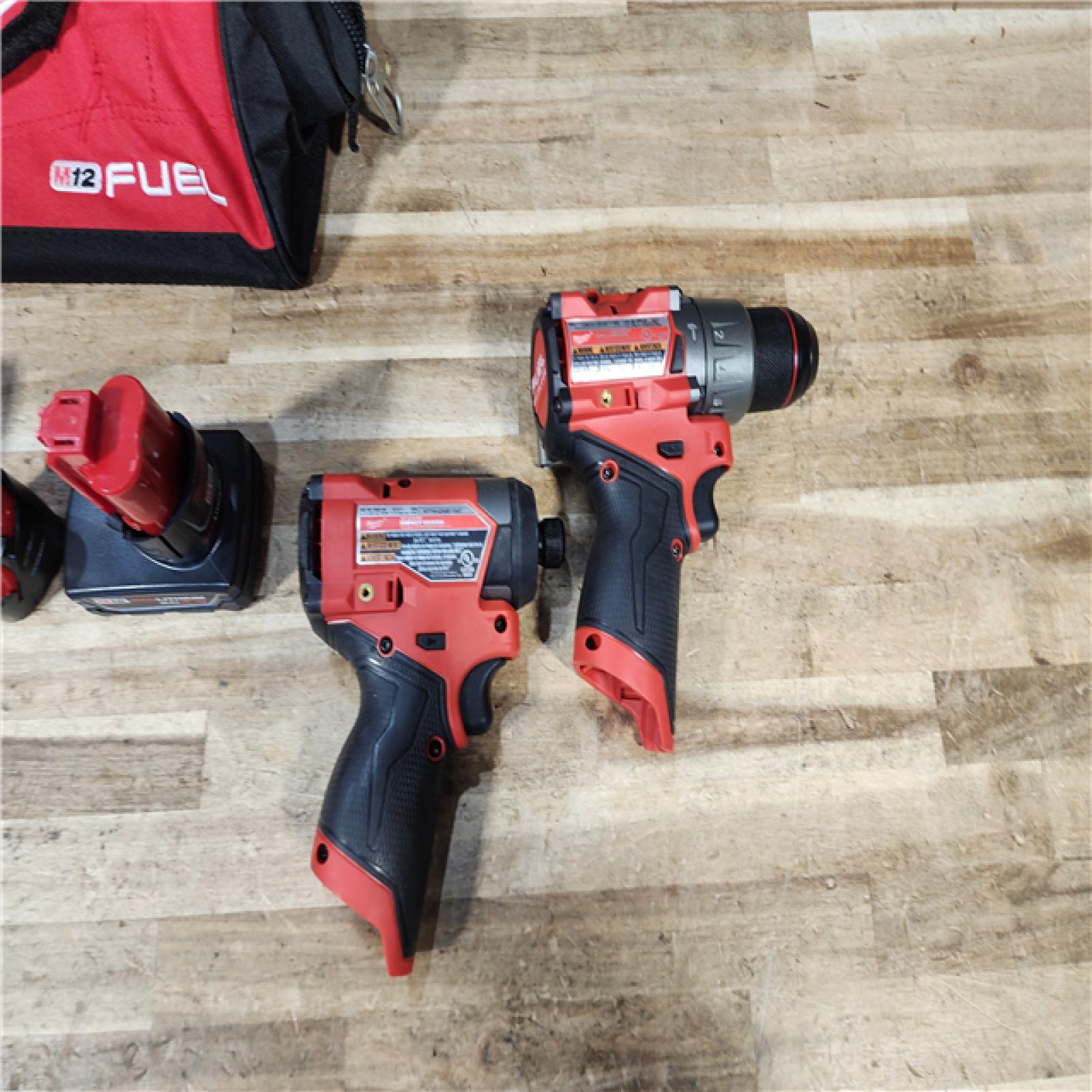 HOUSTON LOCATION - AS - IS Milwaukee FUEL 12-Volt Lithium-Ion Brushless Cordless Hammer Drill and Impact Driver Combo Kit
