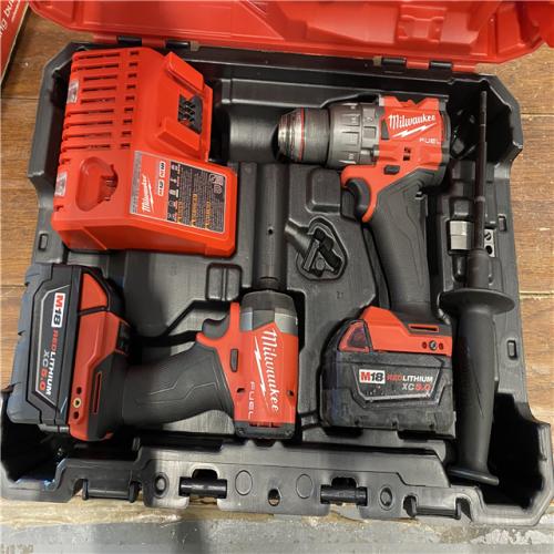 AS-IS MILWAUKEE M18 FUEL 18V Lithium-Ion Brushless Cordless Hammer Drill and Impact Driver Combo Kit (2-Tool) with 2 Batteries