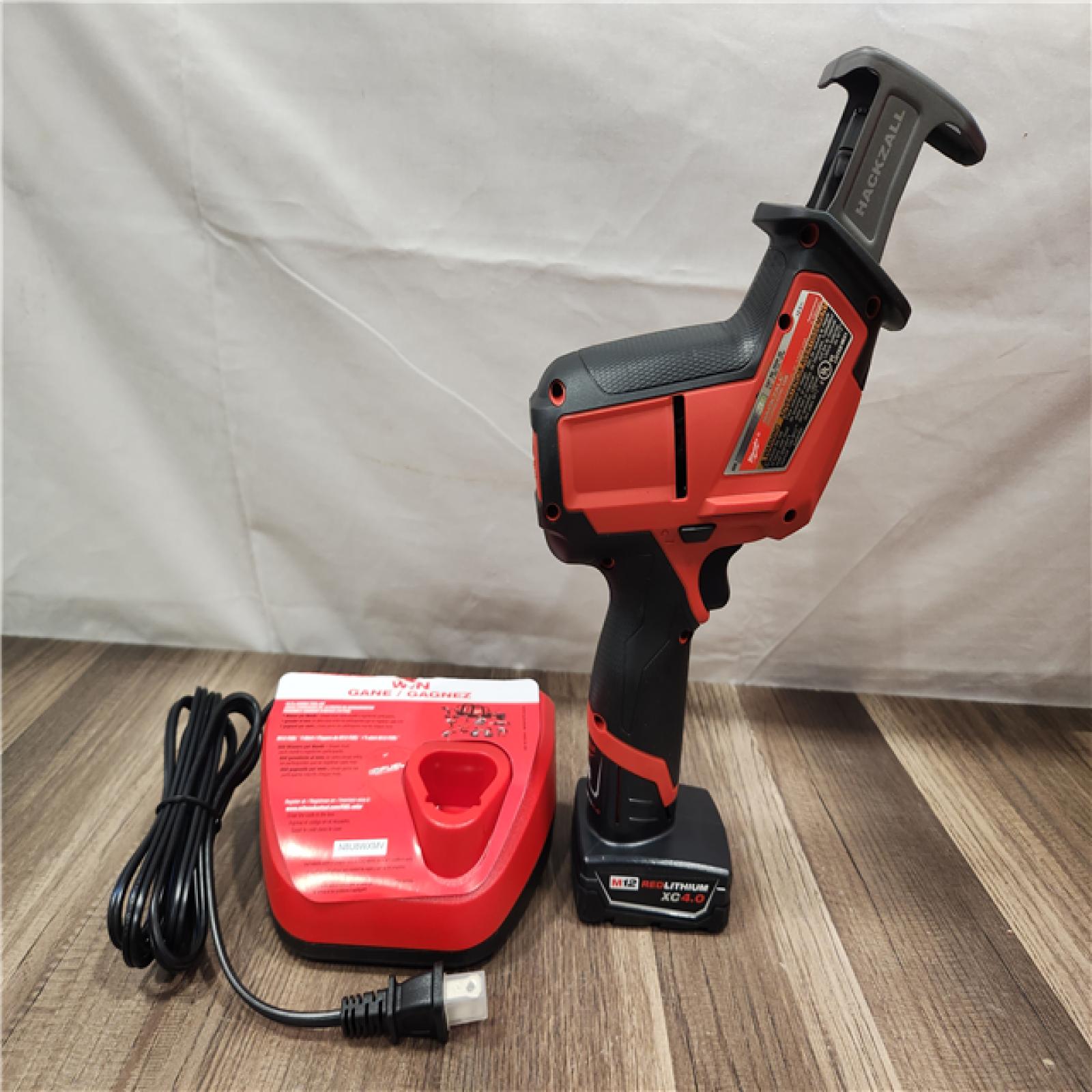 AS-IS- Milwaukee M12 FUEL 12-Volt Lithium-Ion Brushless Cordless HACKZALL Reciprocating Saw Kit W/ Free M12 4.0Ah Compact Battery