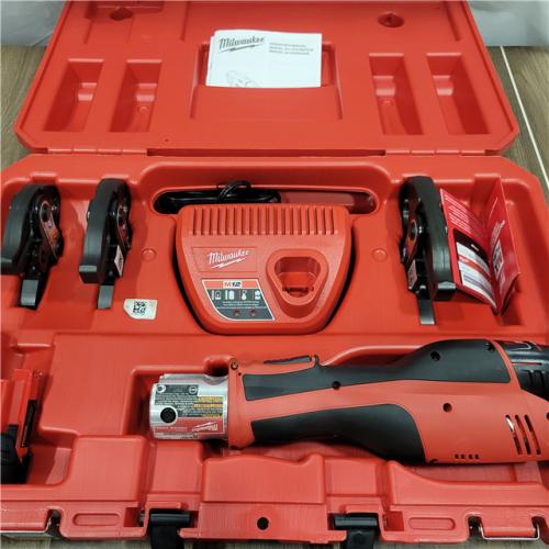 AS-IS Milwaukee M12 12-Volt Lithium-Ion Force Logic Cordless Press Tool Kit (3 Jaws Included) with Two 1.5 Ah Battery and Hard Case