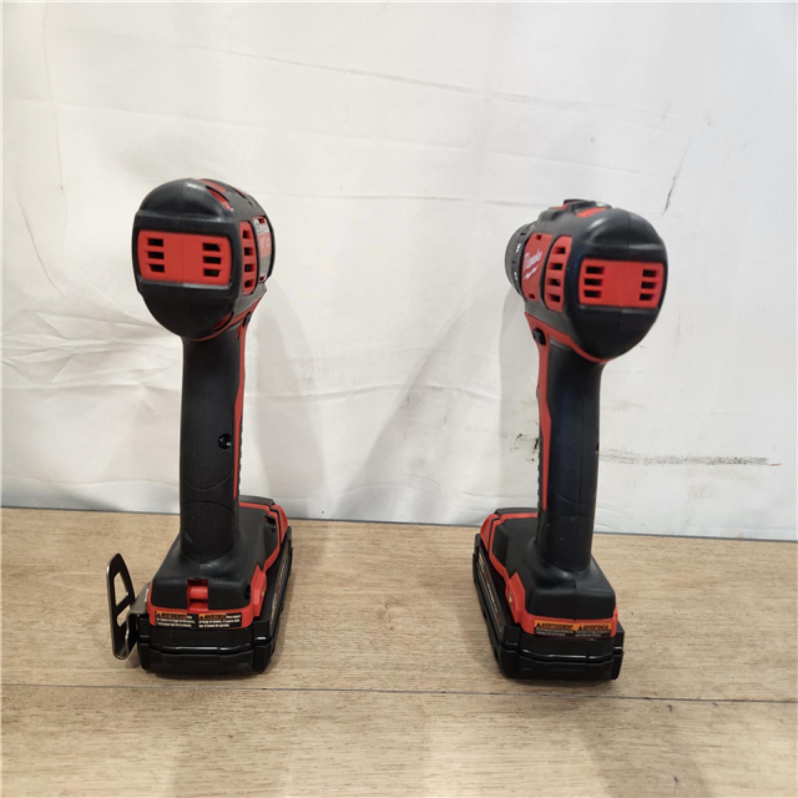 AS-IS- Milwaukee M18 Brushed Cordless (2-Tool) Drill/Driver and Impact Driver Kit