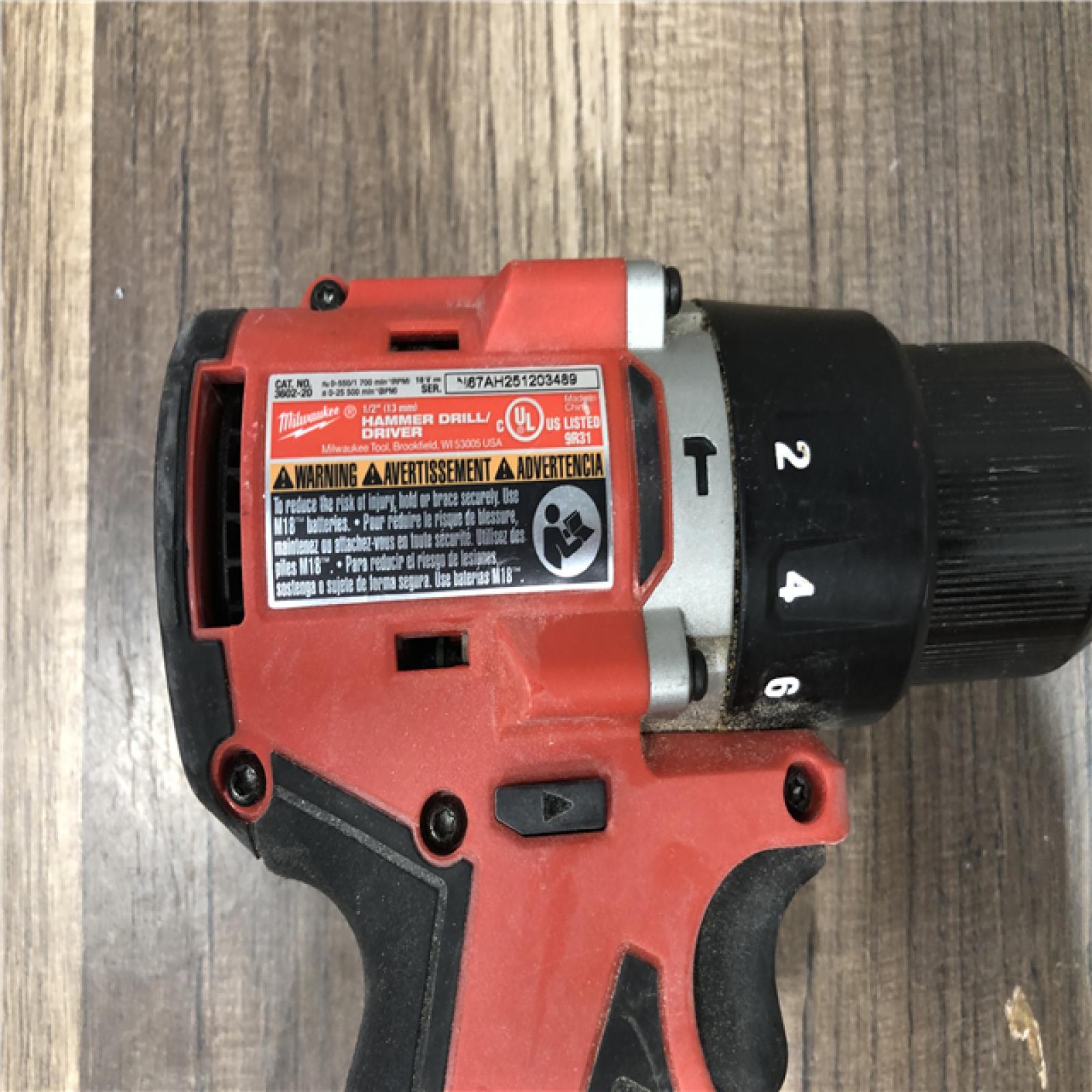 AS-IS Milwaukee  18V Lithium-Ion Brushless Cordless 1/2 in. Compact Hammer Drill/Driver (Tool-Only)