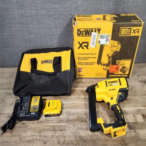 HOUSTON LOCATION - AS-IS DeWALT DCN681D1 20V MAX 18ga Cordless Brushless Narrow Crown Stapler Kit w/ BATTERY & CHARGER