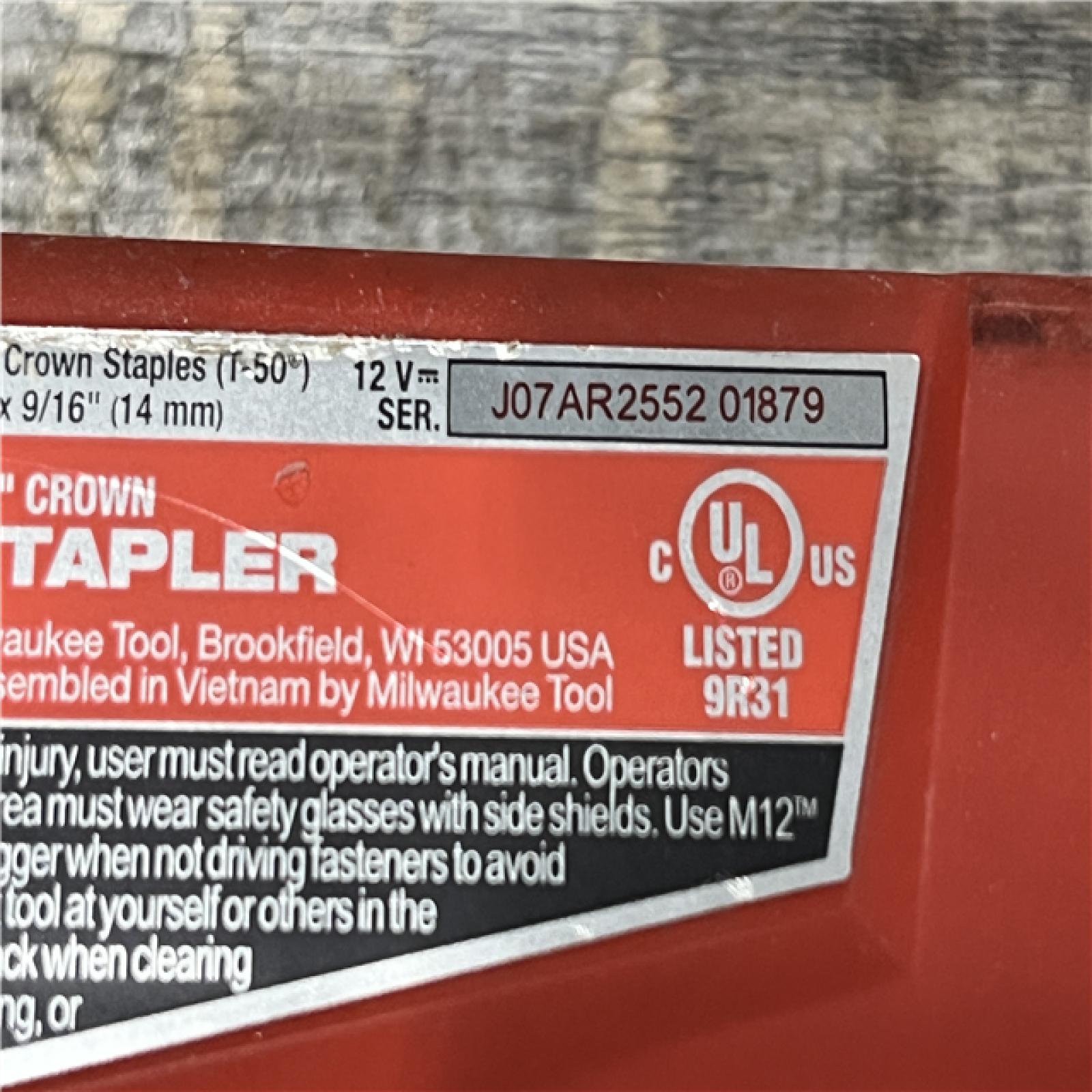 AS-IS Milwaukee 12-Volt Lithium-Ion Cordless 3/8 in. Crown Stapler (Tool-Only)