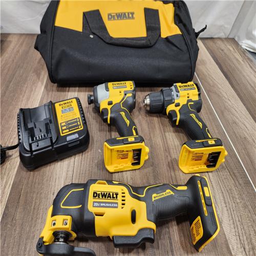 AS-IS DeWalt 20V MAX ATOMIC Cordless Brushless 3 Tool Combo Kit