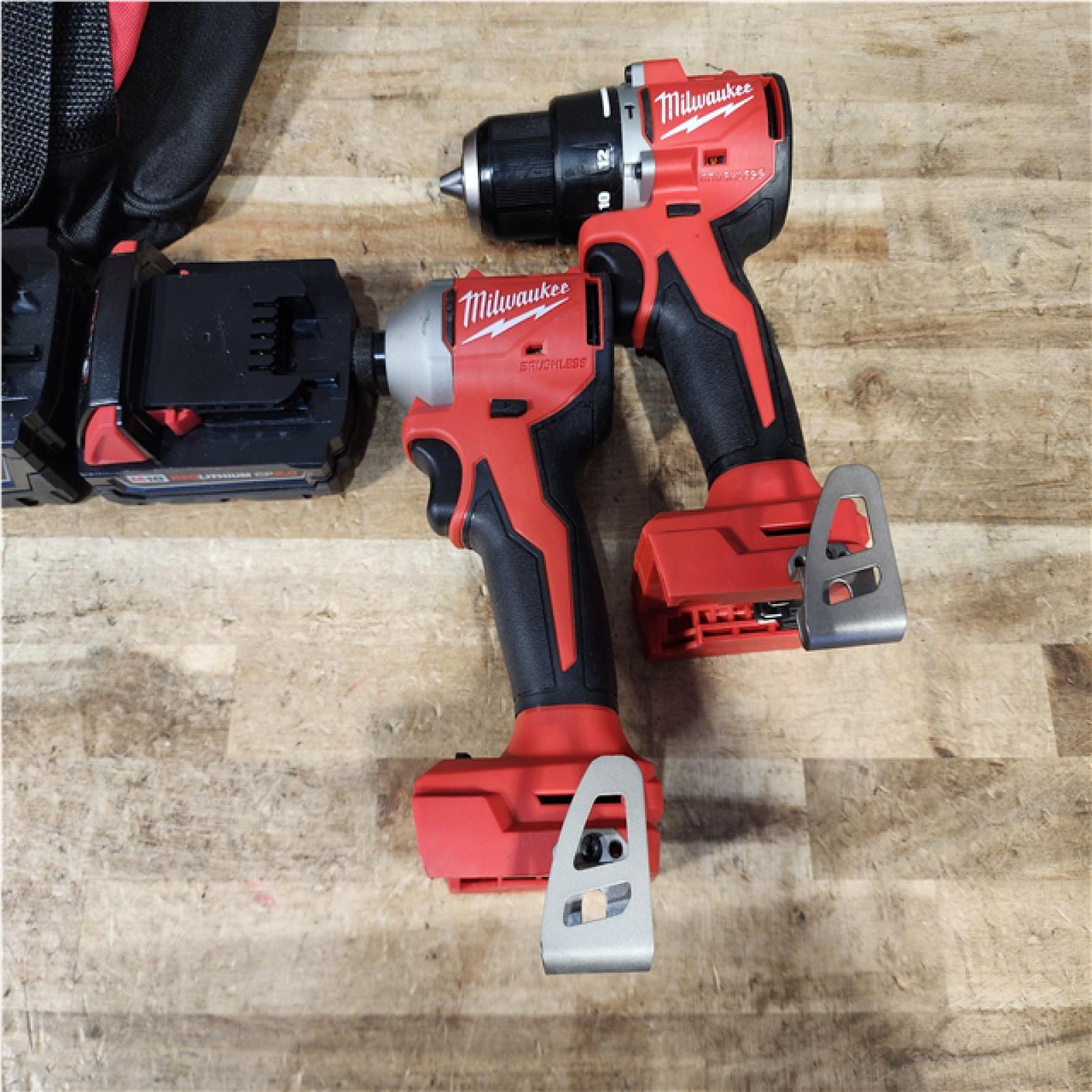 HOUSTON LOCATION - AS - IS Milwaukee 18-Volt Lithium-Ion Brushless Cordless Compact Hammer Drill/Impact Combo Kit