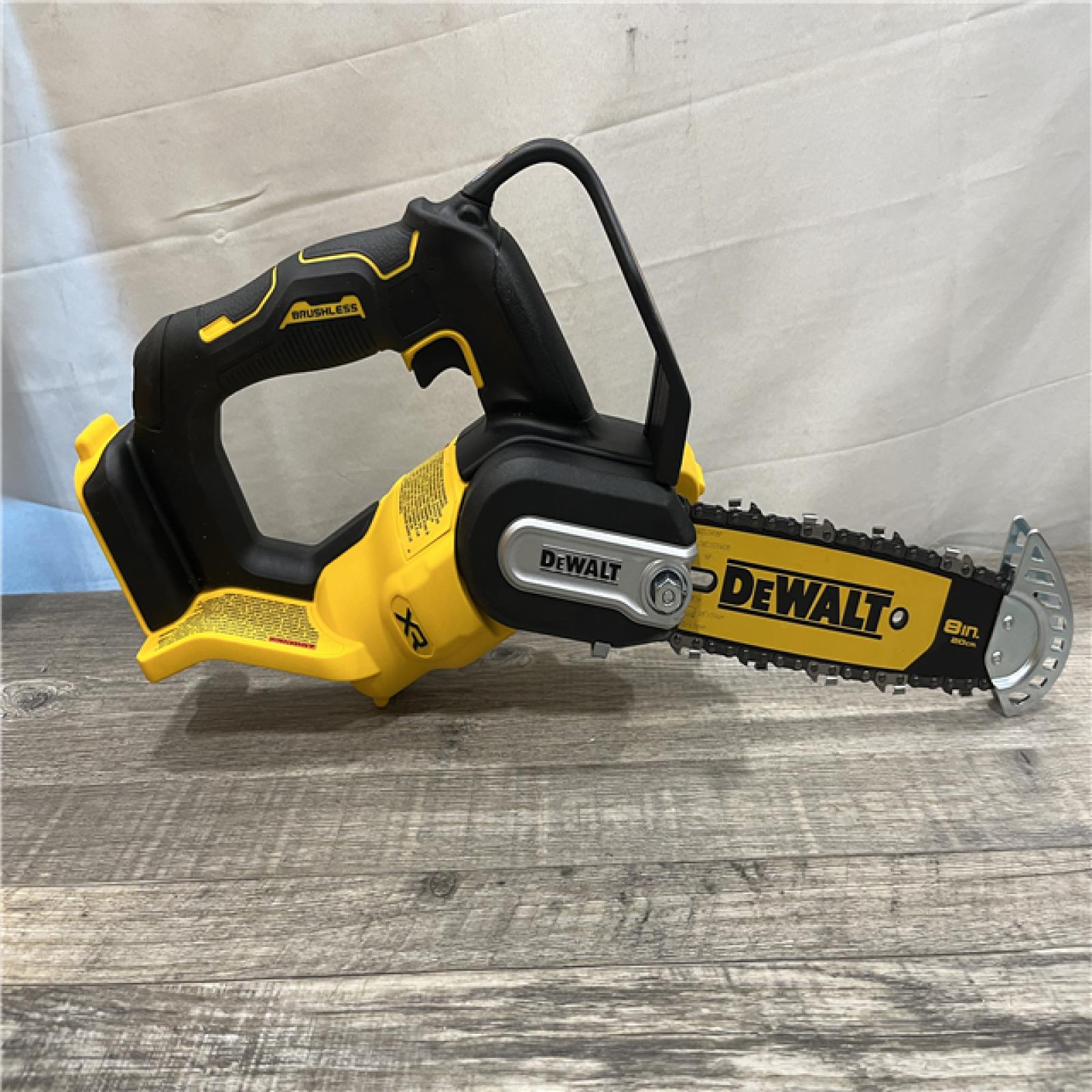 AS-IS DEWALT 20V MAX 8 in. Brushless Cordless Battery Powered Pruning Chainsaw (Tool Only)