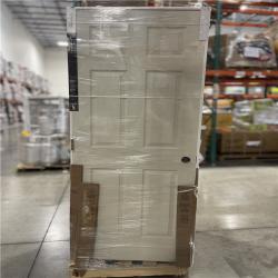 DALLAS LOCATION- AS-IS MASONITE 30 In. X 80 In. X 4-9/16 In. Primed 6-Panel Single Prehung Interior Door PALLET (6 UNITS)