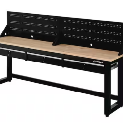 DALLAS LOCATION- AS-IS HUSKY STORAGE CABINET & WORKBENCH W/ PEGBOARD (BLACK)