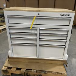 DALLAS LOCATION- HUSKY 46IN 9-DRAWER MOBILE WORKBENCH WITH SOLID WOOD TOP