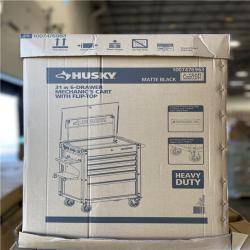 DALLAS LOCATION -Husky Tool Storage 31 in. W 6-Drawer Black Rolling Tool Cart