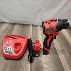 AS-IS- Milwaukee Tool M12 3/8 in. Brushless Cordless Drill/Driver Kit (Battery & Charger)