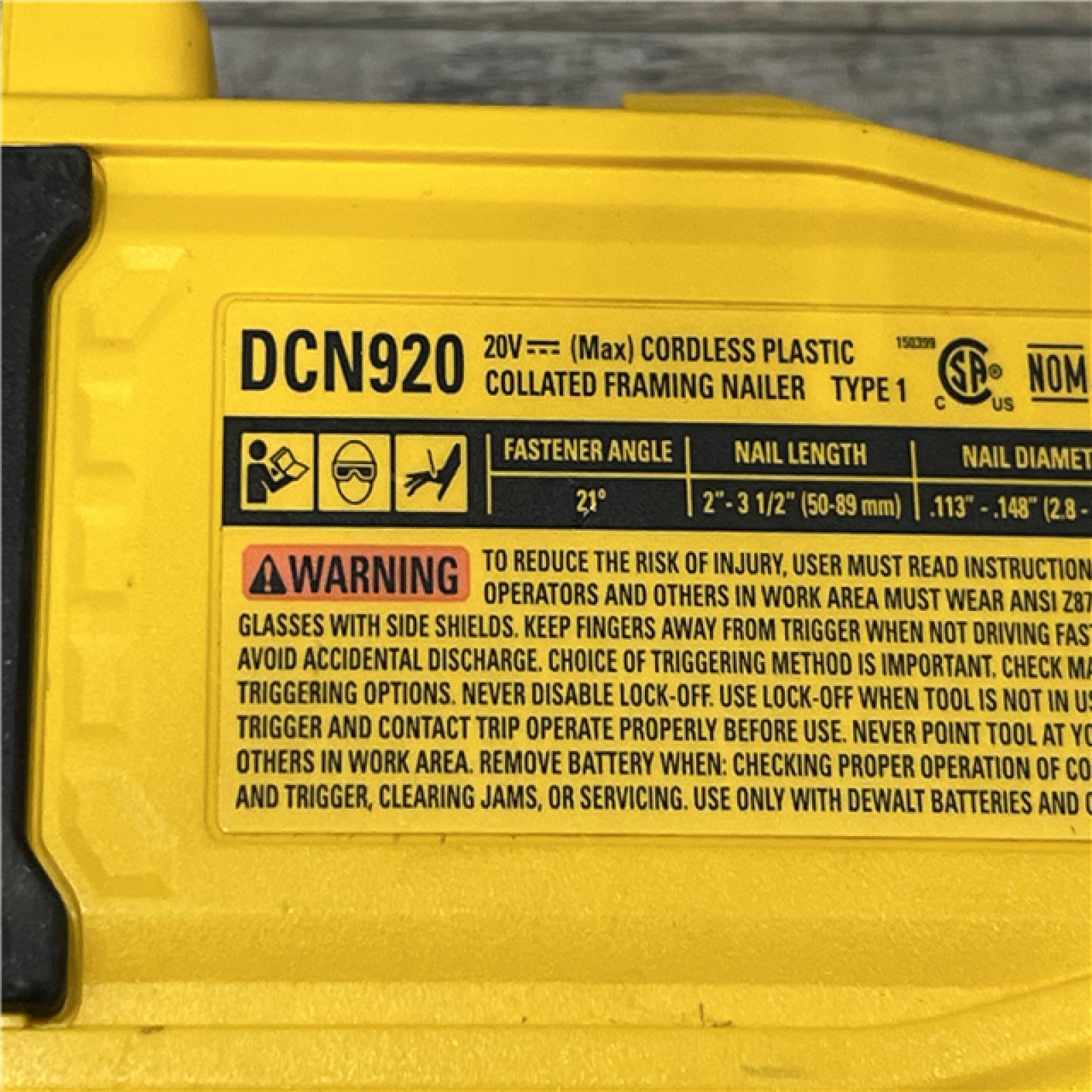 AS-IS DEWALT 20-Volt 21° Cordless Framing Nailer Kit