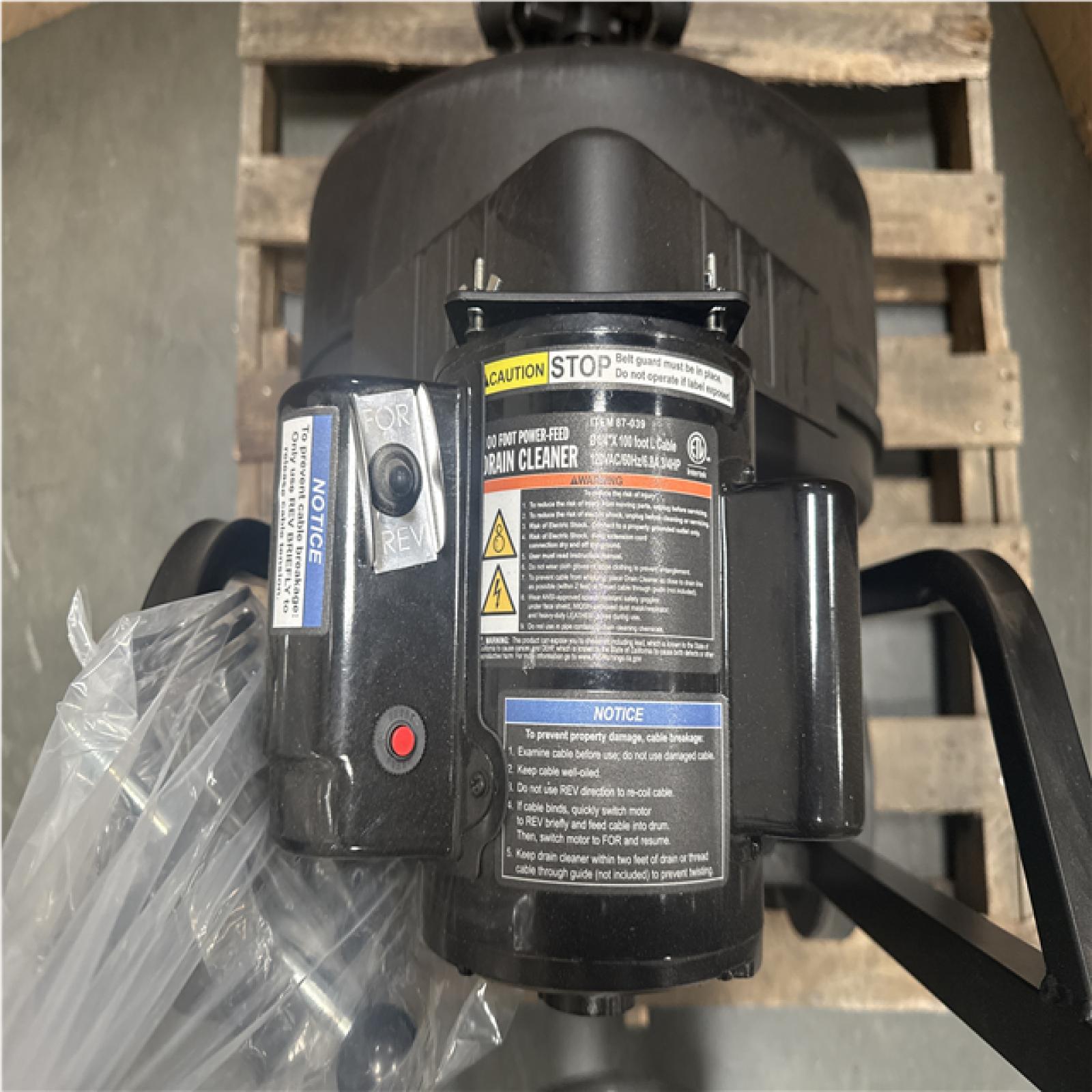 CALIFORNIA AS IS 100 FOOT POWER FEED DRAIN CLEANER ITEM 87-039