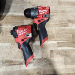 HOUSTON LOCATION - AS-IS Milwaukee FUEL 12-Volt Lithium-Ion Brushless Cordless Hammer Drill and Impact Driver Combo Kit