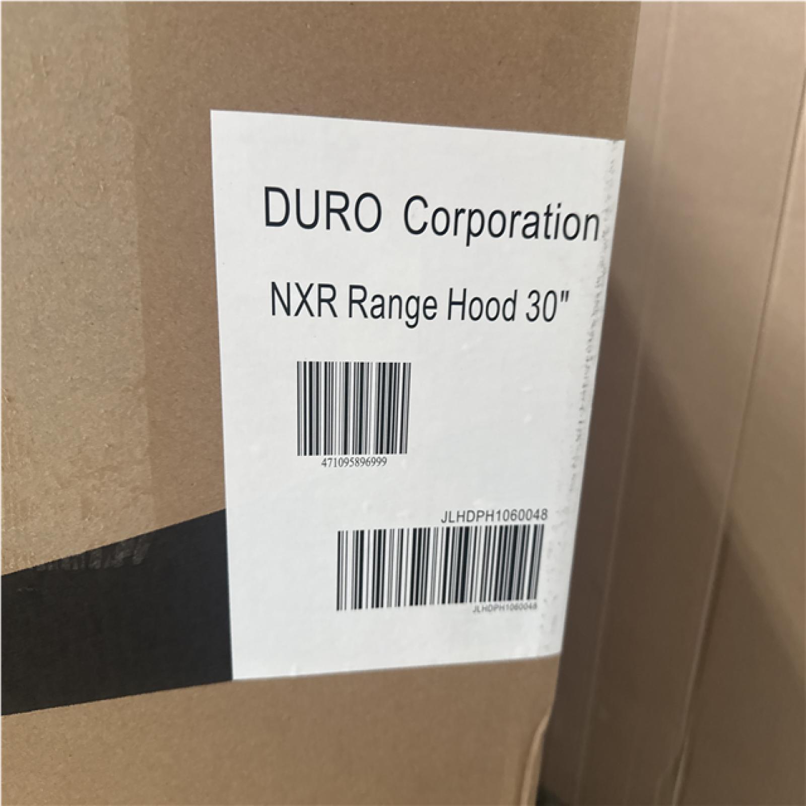 CALIFORNIA AS IS DURO NXR RANGE HOOD 30” RH3001