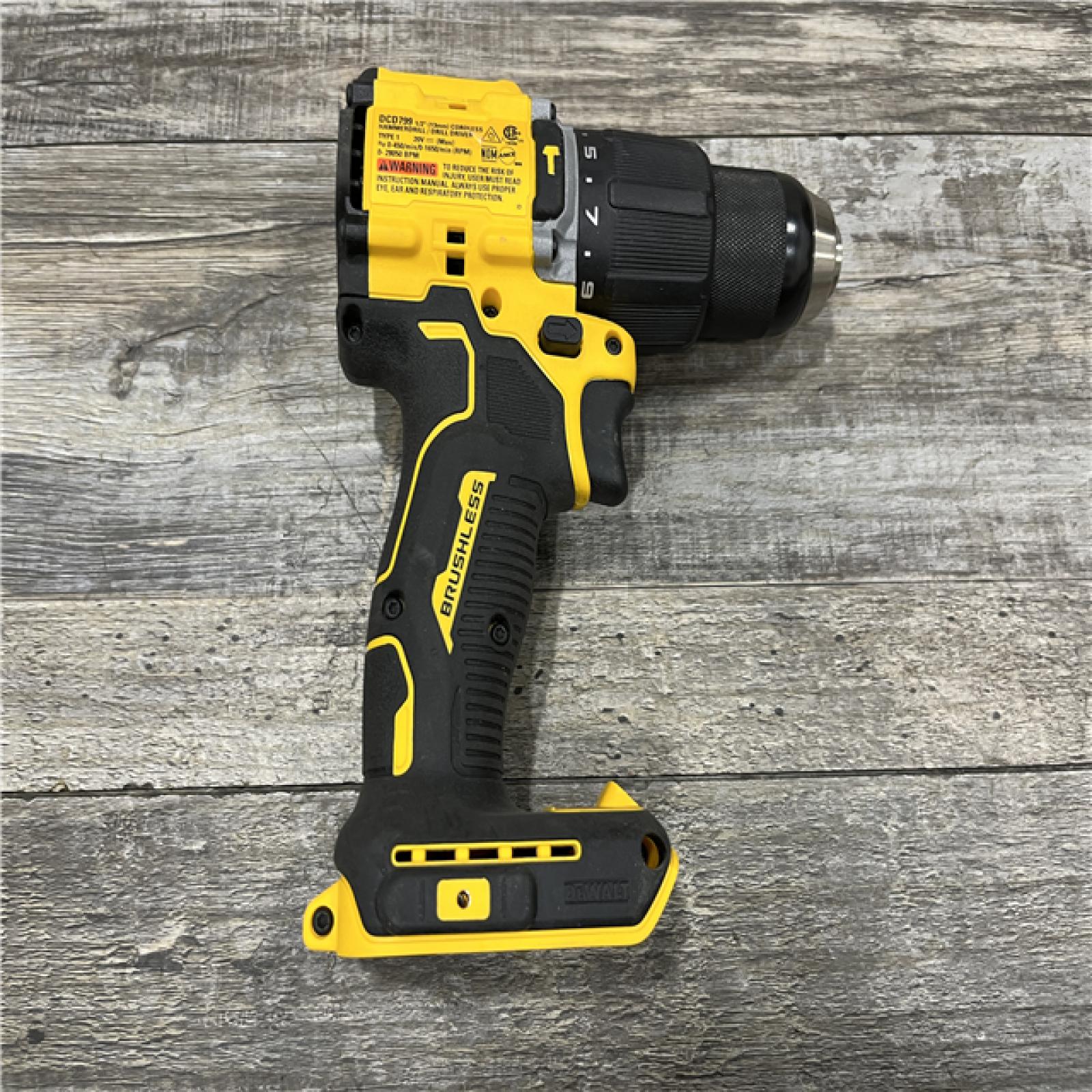 AS-IS DEWALT ATOMIC 20-Volt MAX Brushless Cordless 1/2 in. Hammer Drill (Tool-Only)