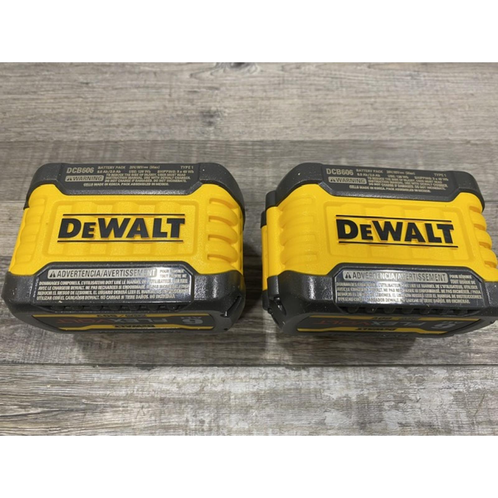 AS-IS DEWALT FLEXVOLT 20V/60V MAX Lithium-Ion 6.0Ah Battery Pack (2 Pack)