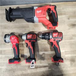 HOUSTON LOCATION - AS-IS MILWAUKEE 4 TOOL COMBO KIT W/ (2) BATTERY & CHARGER