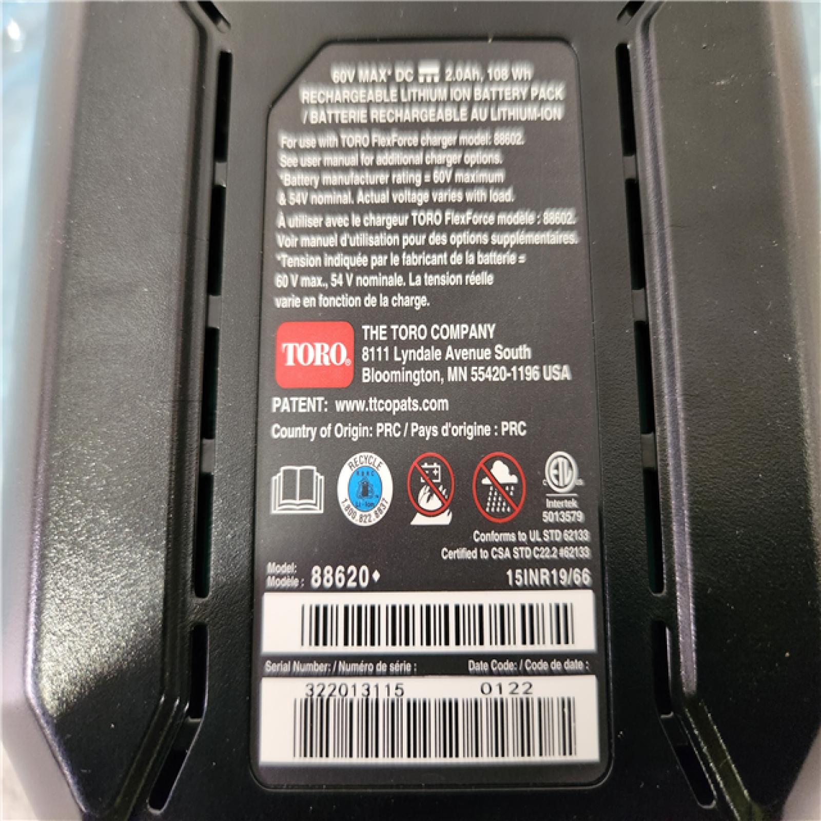 Phoenix Location Toro 60 -Volt, 2 Ah 1 -Pack Lithium Ion (Li-ion) Battery (3-Pack)
