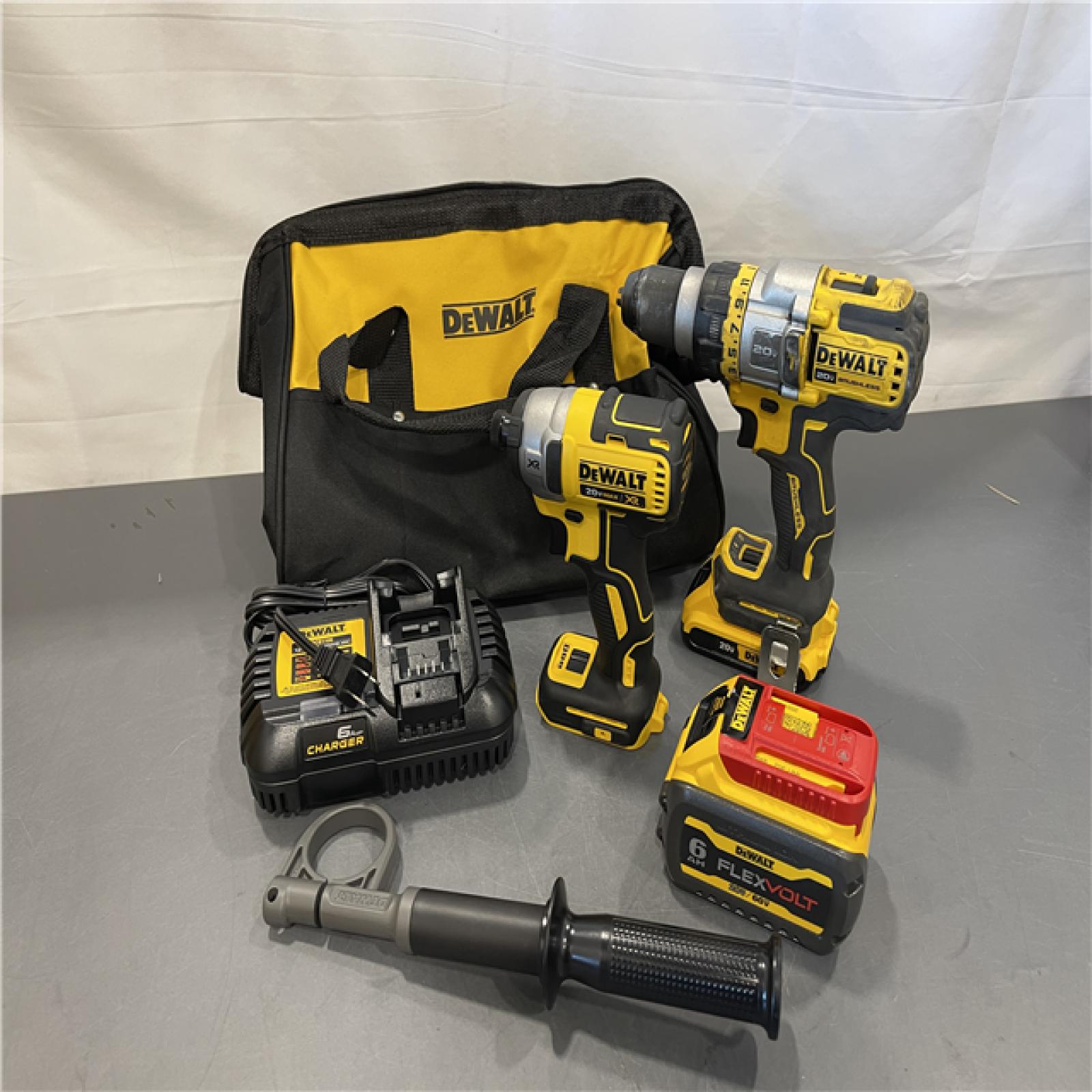 AS-IS - DEWALT 20V MAX Cordless Brushless Hammer Drill/Driver 2 Tool Combo Kit