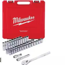NEW! Milwaukee 1/2 in. Drive SAE/Metric Ratchet and Socket Mechanics Tool Set (47-Piece)