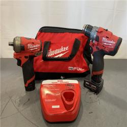 AS-IS - Milwaukee M12 FUEL 12-Volt Lithium-Ion Brushless Cordless Hammer Drill and Impact Driver Combo Kit
