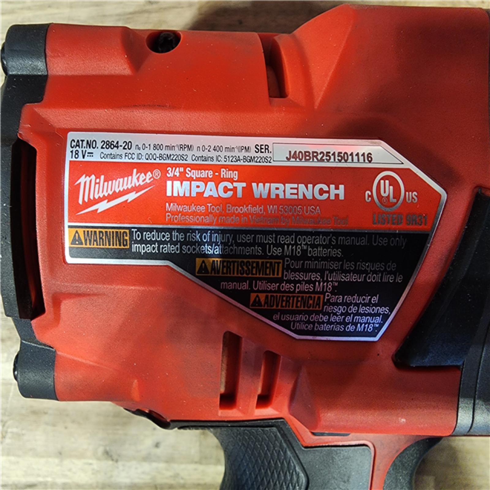 HOUSTON LOCATION - AS-IS Milwaukee M18 FUEL ONE-KEY 18V Lithium-Ion Brushless Cordless 3/4 in. Impact Wrench with Friction Ring (Tool-Only)