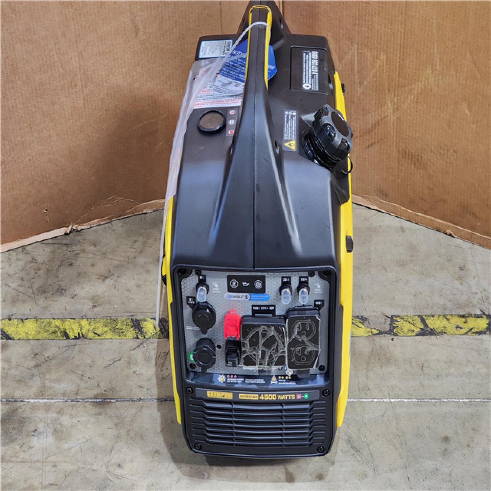 HOUSTON LOCATION - AS-IS CHAMPION 4500/3500-Watt Electric Start Gasoline/Propane Powered Dual Fuel Inverter Generator with Quiet Technology and CO Shield