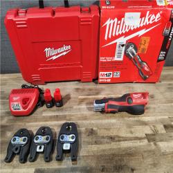 HOUSTON LOCATION - AS-IS MILWAUKEE 12-Volt Lithium-Ion Force Logic Cordless Press Tool Kit (3 Jaws Included) with Two 1.5 Ah Battery and Hard Case