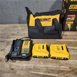 HOUSTON LOCATION - AS-IS Dewalt DCK225D2 20V MAX ATOMIC Brushless Compact Lithium-Ion 1/2 in. Cordless Drill Driver and 1/4 in. Impact Driver Combo Kit with 2 Batteries 2 Ah