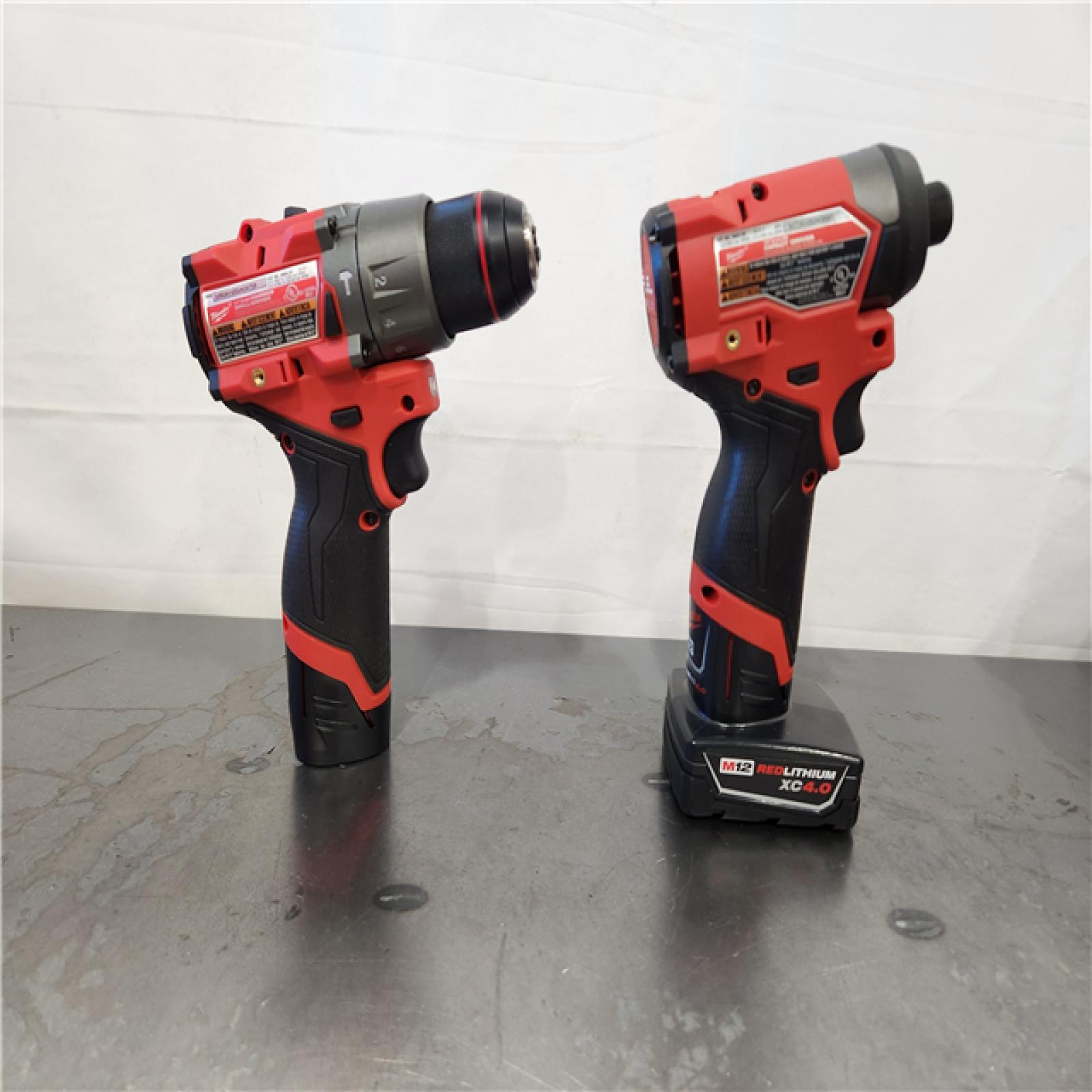 AS-IS- Milwaukee 3497-22 12V Brushless Hammer Drill and Impact Driver Combo Kit