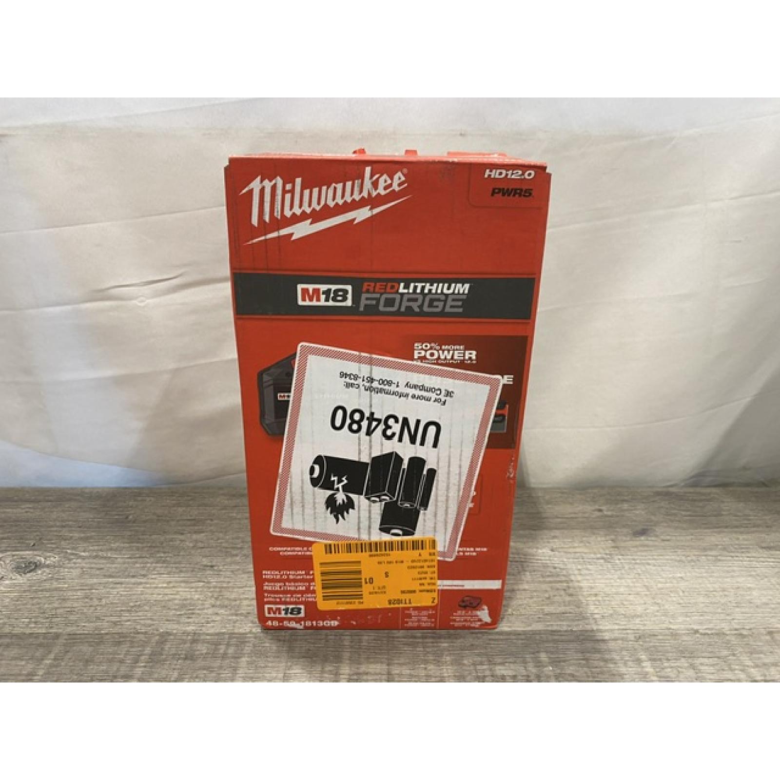 NEW - Milwaukee 18-Volt Lithium-Ion REDLITHIUM FORGE Starter Kit with 12. 0Ah Battery and Charger