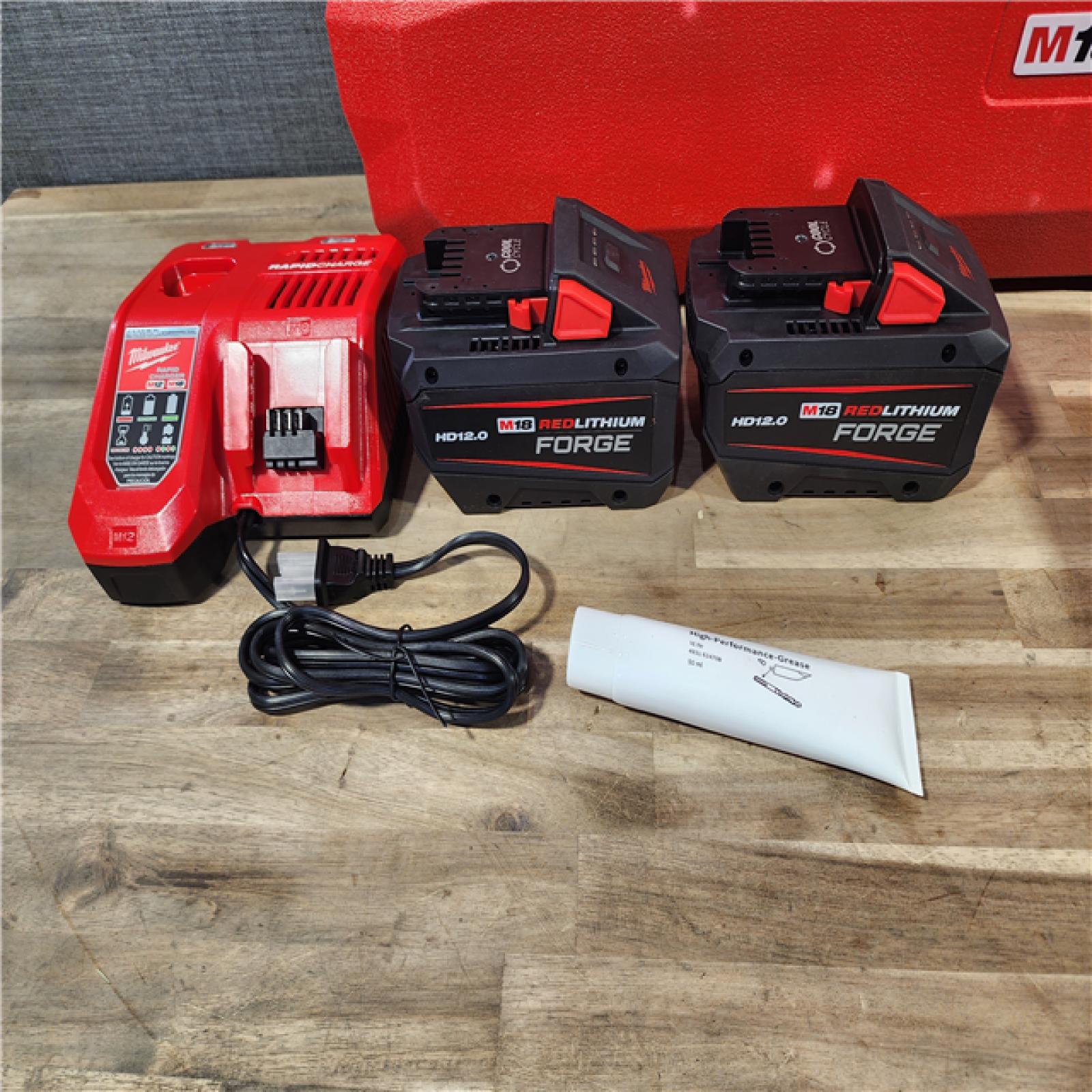 HOUSTON LOCATION - AS-IS (APPEARS LIKE NEW) M18 FUEL ONE-KEY 18V Lithium-Ion Brushless Cordless 1-3/4 in. SDS-MAX Rotary Hammer with Two FORGE 12.0 Ah Battery & CHARGER