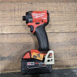 AS-IS MILWAUKEE FUEL 18V Lithium-Ion Brushless Cordless Hammer Drill and Impact Driver Combo Kit (2-Tool) with 2 Batteries