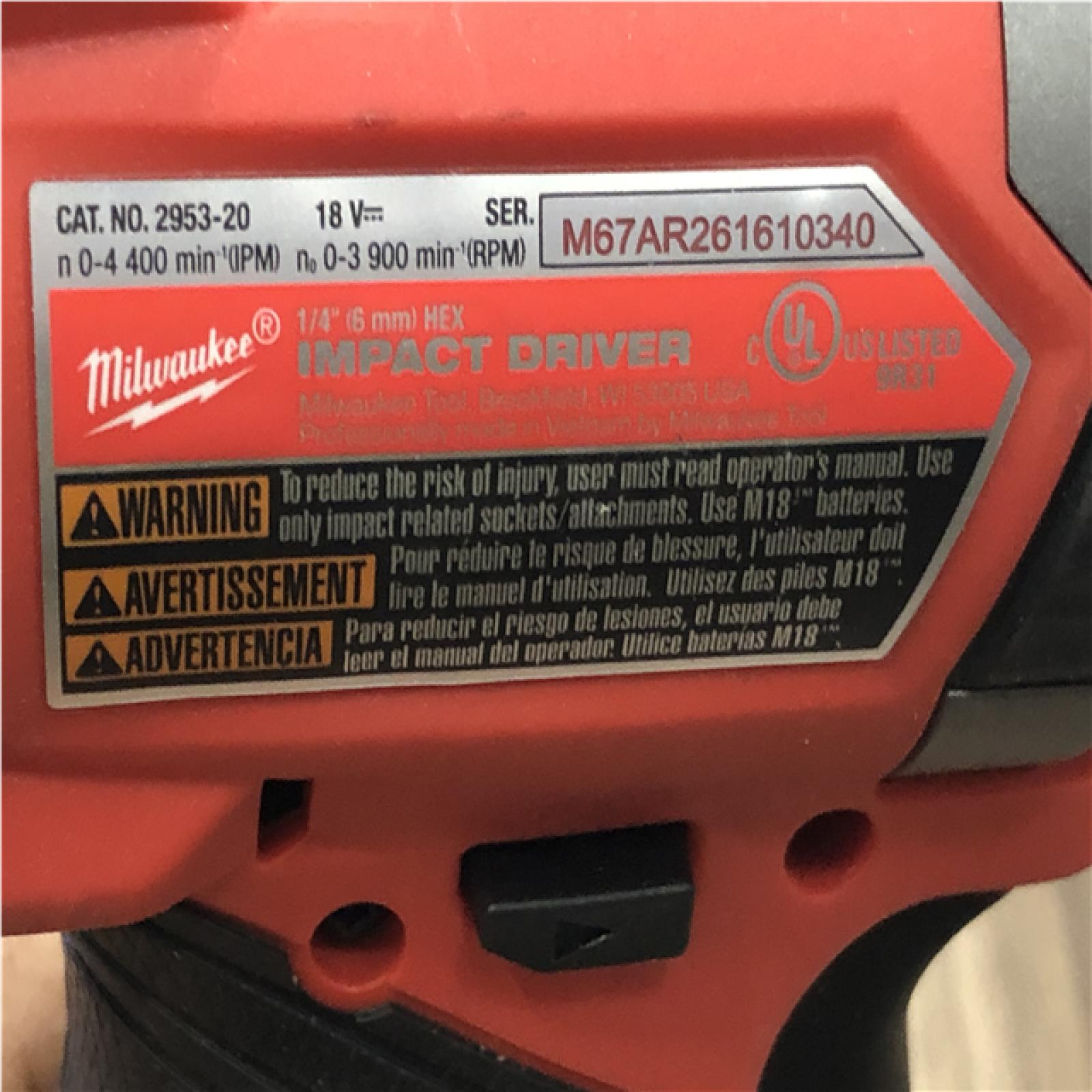 AS-IS Milwaukee FUEL 18V Lithium-Ion Brushless Cordless 1/4 in. Hex Impact Driver (Tool-Only)